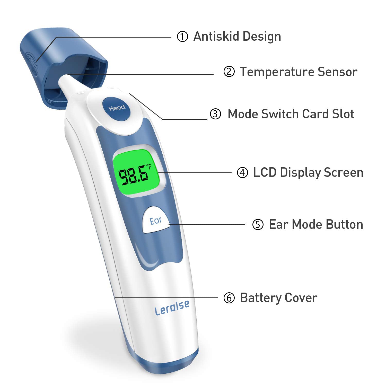 Forehead and Ear Thermometer for Baby, Fast Reading with Fever Alarm & Memories Recal