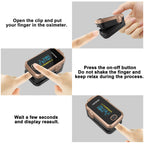 Fingertip Pulse Oximeter for Oxygen Level and Pulse Rate, Batteries and Lanyard Included - Black/Rose Gold