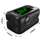 Fingertip Pulse Oximeter, Oxygen Level Pulse Rate, Includes Batteries and Lanyard - Black