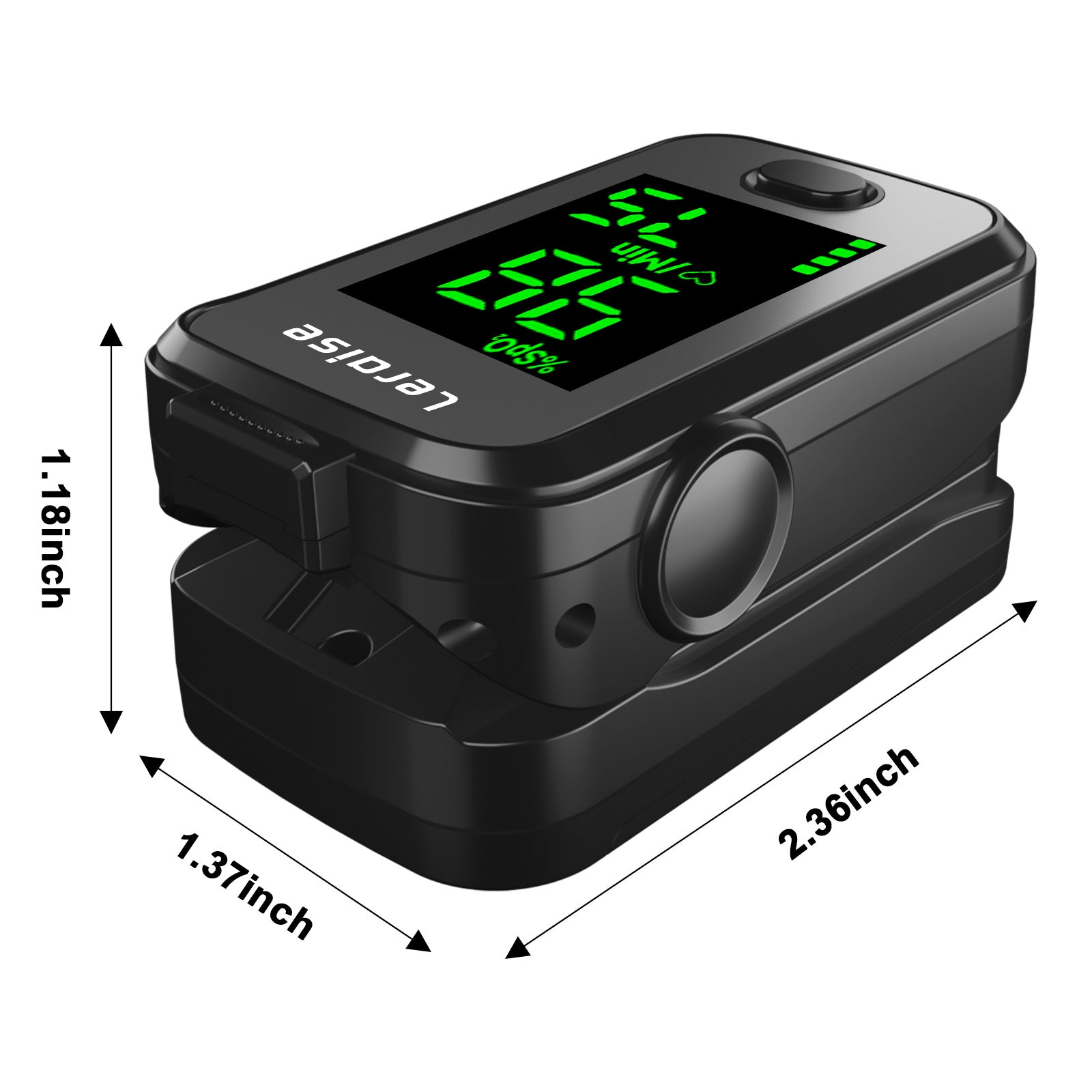 Fingertip Pulse Oximeter, Oxygen Level Pulse Rate, Includes Batteries and Lanyard - Black
