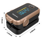 Fingertip Pulse Oximeter for Oxygen Level and Pulse Rate, Batteries and Lanyard Included - Black/Rose Gold