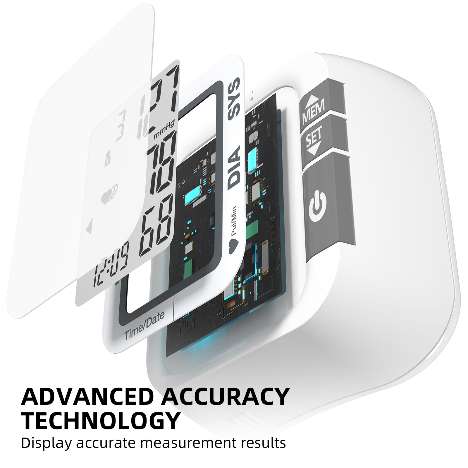 Wrist Blood Pressure Monitor for Home Use, Large LCD Display, 99 x 2 Sets Memory, 1 Carrying Case