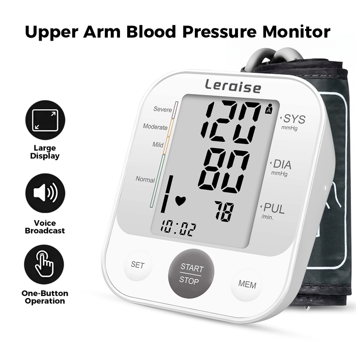 Leraise Upper Arm Blood Pressure Monitor with Speaker