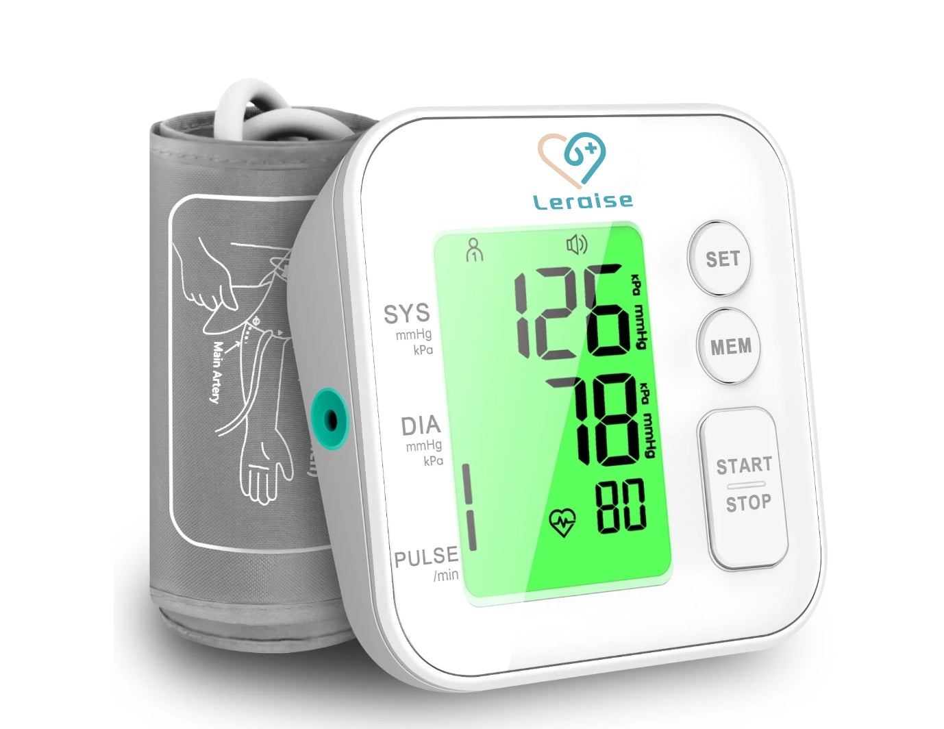 Automatic Arm Blood Pressure Monitor Digital BP Monitor with Large Backlight Display,  Adjustable Cuff, Pulse Rate Monitoring, Home Use Blood Pressure Machine for Elderly